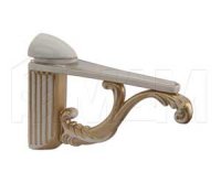 Менсолодержатель для деревянных и стеклянных полок 4 - 25 мм, L-115 мм, cлоновая кость/золото винтаж: V6770000OB