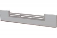 0400 Решётка вентиляционная для цоколя ПВХ H.150, L=600, под гладкий алюминий