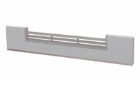 0400 Решётка вентиляционная для цоколя ПВХ H.120, L=600, под гладкий алюминий NEW