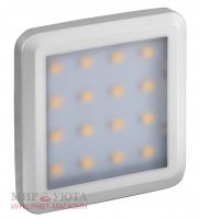 FLAT Светодиодный светильник точечный квадратный, серебро, 12V, нейтральный белый 4000К, 1.5W: FL12-QNO-NW1