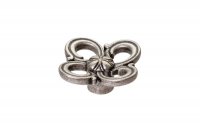 Ручка-кнопка,отделка старое серебро с блеском