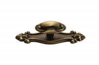 Ручка-кнопка с накладкой, отделка бронза матовая