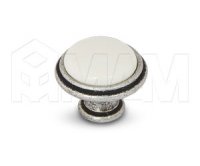 Ручка-кнопка D30мм серебро состаренное/керамика: WPO.771.000.00E8