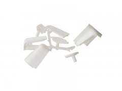 Комплект соединителей овального пристеночного бортика(ALF%/40), пластик, белый (4ч: 2*90гр,2 загл,1*135гр.)