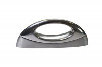 Ручка-скоба 64мм, отделка сталь шлифованная+хром глянец