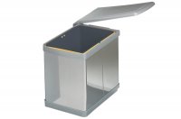 Ведро для мусора (16л), пластик серый металлик + сталь нержавеющая