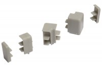 Комплект угловых элементов и заглушек для прямоугольного бортиков AA.201, цвет серый