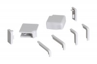 Комплект угловых элементов и заглушек для бортика 55\62, цвет серый