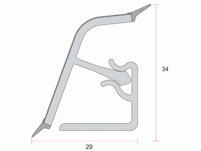Бортик пристеночный овальный, Мрамор Крейлит, 34*29 мм, L=4.2м
