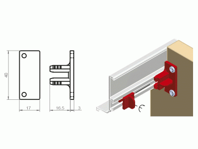 Комплект креплений горизонтальных профилей GOLA Alphalux (4 части), под саморез, пластик