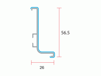 Профиль GOLA Alphalux верхний (для нижних баз) L=4.1м., алюминий