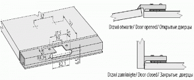 GTV: Петля накладная GTV самозакрывающаяся для рамок алюминиевых без евро шурупа ZM-HCRALU9BE