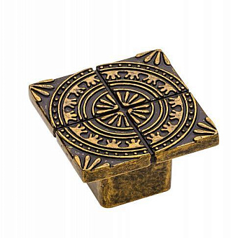 GTV: Ручка-кнопка мебельная AZTEK, старое золото UZ-AZ-012-04