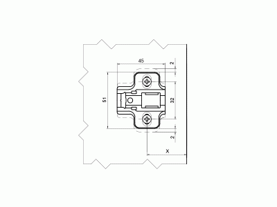 Планка монтажная Firmax для петель серии Click-on,H=0, евровинт