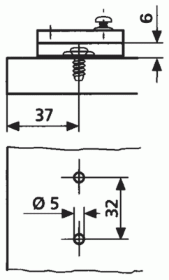 Планка монтажная для петель серии Slide-on, H=2, евровинт, сталь