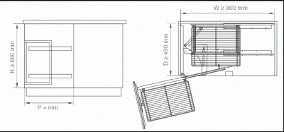 Волшебный уголок, левый, для тумб шириной 860-970мм, высота 660мм
