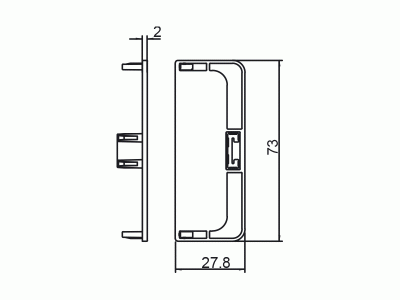 Комплект торцевых заглушек сплошных среднего профиля GOLA Alphalux(2 части:L+R), пластик серый