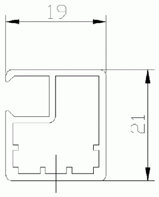 FIRMAX Профиль фасадный алюм. 21х19 мм (PK0.TBM/R19*21), анод. серебро мат., L=6000