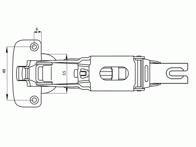 Петля для накладных дверей Firmax Slide-on, угол открывания 165°, 48 мм, шуруп, сталь