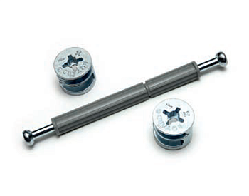 Boyard: Эксцентрик 15х12мм 2шт, дюбель 84мм с рез.6,3x13мм ST01/50/6/Zn/01