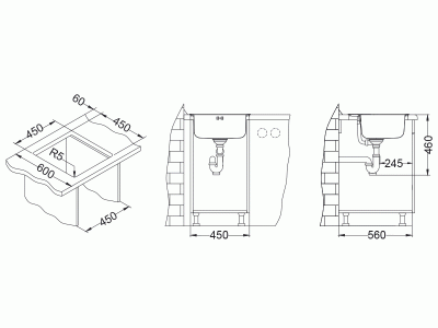 Мойка Alveus Basic 140 satin, 465x465x185мм