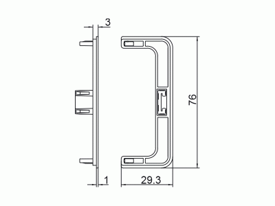 Комплект торцевых заглушек П-образных среднего профиля GOLA Alphalux(2 части:L+R), пластик серый