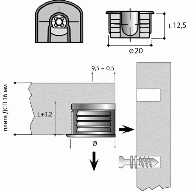 SE01 Cтяжка-полкодерж., коричн.