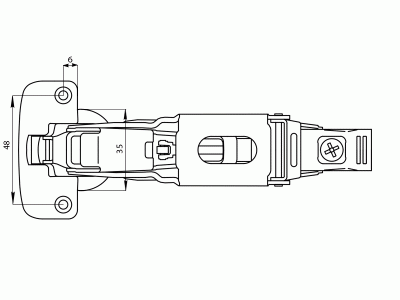 Петля для накладных дверей Firmax Click-on Soft-Close, угол открывания 155°, 48 мм, шуруп