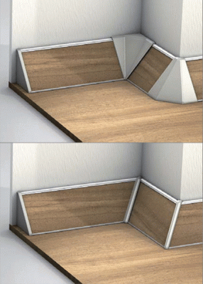 Комплект соединителей треугольного пристеночного бортика ALPHALUX(6частей), пластик, серый