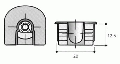 SE51 Cтяжка-полкодержатель, цинк, никелир. покрытие