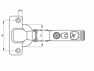Петля для накладных дверей Firmax Click-on Soft-Close, угол открывания 100°, 48мм
