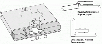 GTV: Петля накладная GTV для рамок алюминиевых H=2 CLIP-ON ZP-RALUH2-00