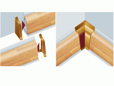 Комплект соединителей овального пристеночного бортика ALPHALUX,(3ч.:2 загл.,90гр.внут) пластик, бежев.