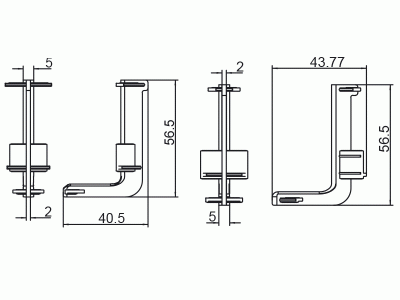 Комплект угловых элементов 90° (внешний+внутренний) верхнего профиля GOLA Alphalux , пластик, серый