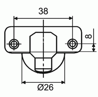 Петля QS для смежных дверей с алюминиевым профилем, угол открывания 105°, 38мм, D=26, шуруп