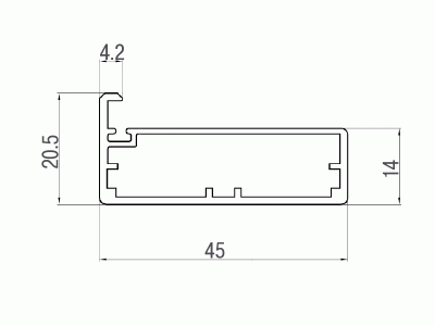 Профиль 45/4 для рамочных фасадов, 5800 мм, хром полированный