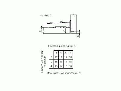Петля для накладных дверей Firmax Click-on Soft-Close, угол открывания 100°, 48мм