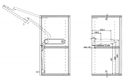 podyomnij mehanizm huwilift fold dlya skladivayushihsya vverh dverok 88 11.0kg levij v komplekte s 3564 huwil подъемный механизм для кухонных фасадов
