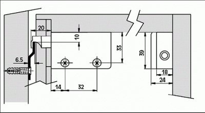 Навес для шкафа под саморез art. 703, правый, коричневый