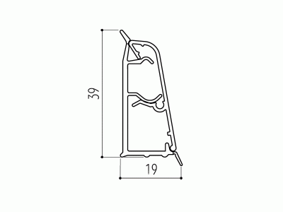 Бортик пристеночный овальный бежевый гранит, 39*19 мм, L=4000 мм
