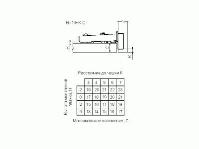 Петля для накладных дверей Firmax Push-Open, 110°, 48мм, шуруп