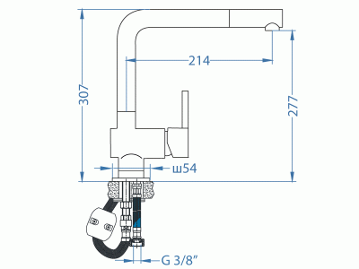 Смеситель Alveus Azeta-P, выдвижной шланг, хром Смеситель Alveus Azeta-P, выдвижной шланг, хром