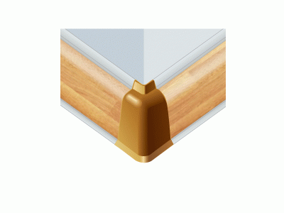 Угол 90° внешний овального пристеночного бортика ALPHALUX, пластик черный