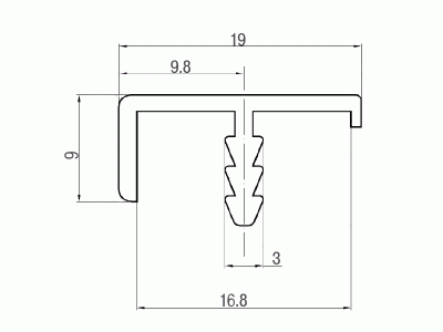 Профиль 19/9 окантовочный FIRMAX 5800 мм, серебро