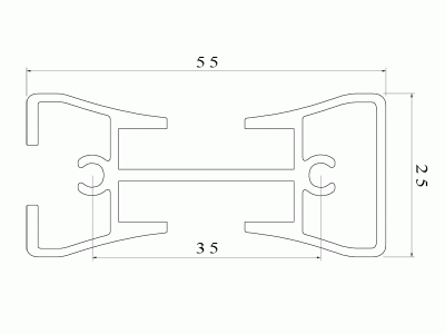 Несущий алюминиевый анодированный профиль CAFIM 3000 мм, серебр