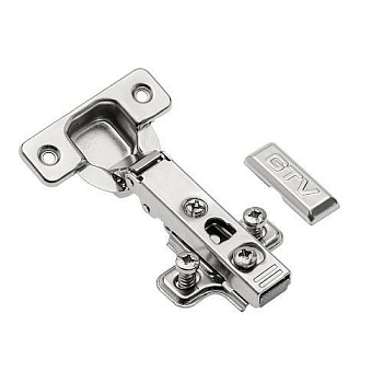 GTV: Петля накладная с клипом GTV H=0 без пружины, 45мм с эксцентриковой регулировкой с евро шурупом ZP-COCA450-ZE