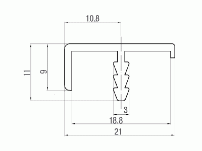 Профиль 21/9 окантовочный FIRMAX 5800 мм, серебро
